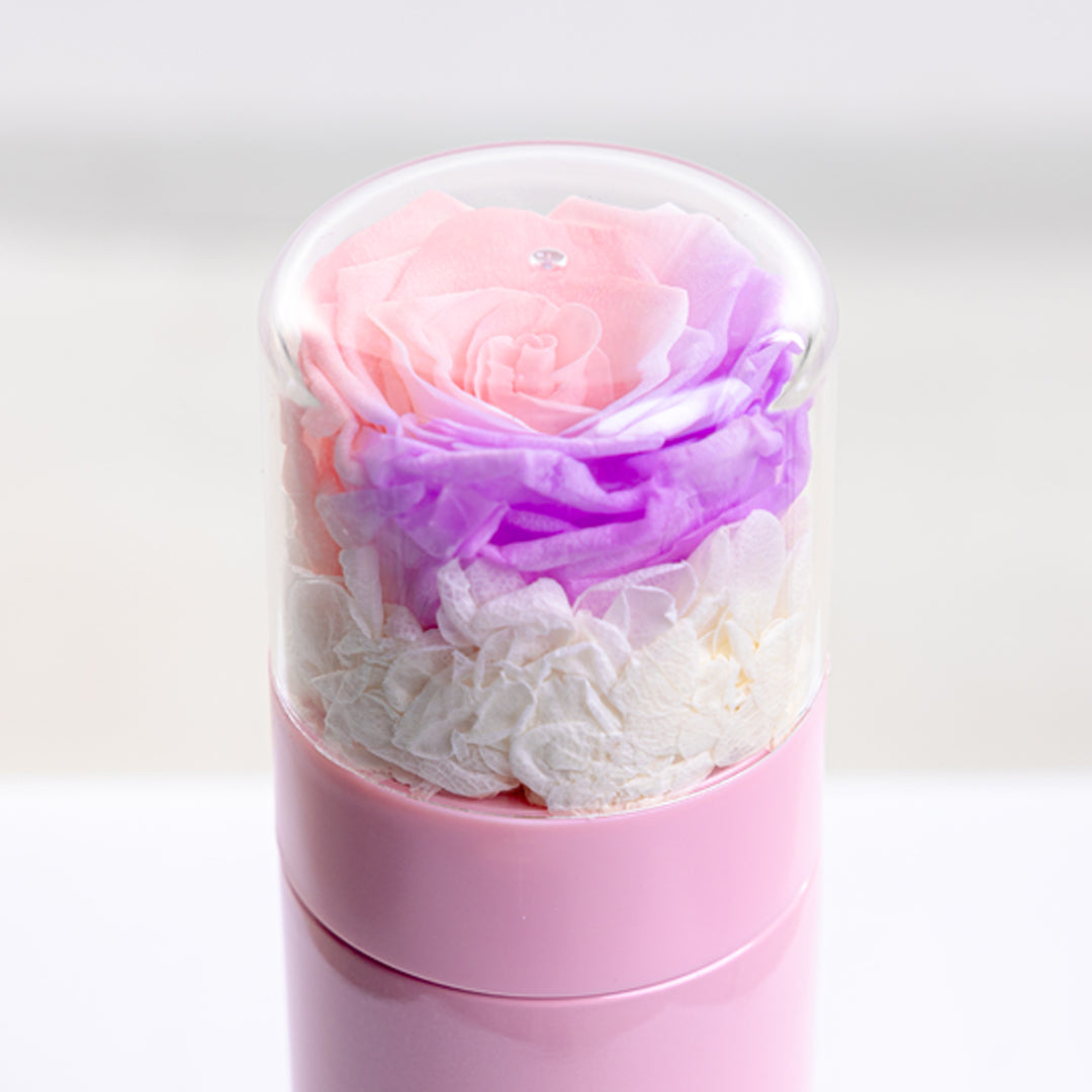 Preserved Rose Thermal Flask – Lavender Blush (Pink Bottle)