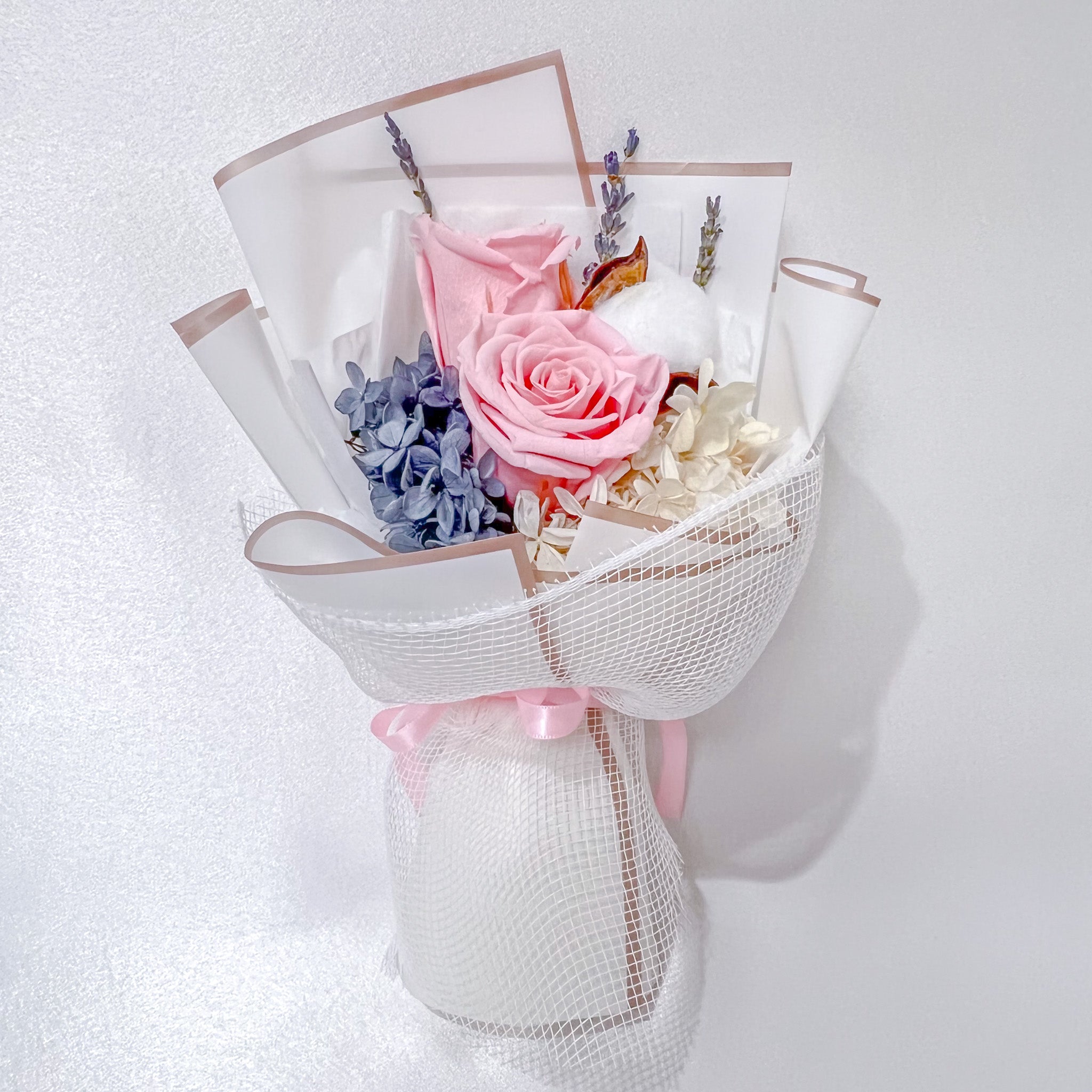 Diane (2 Roses & 1 Cotton) – Blush Pink