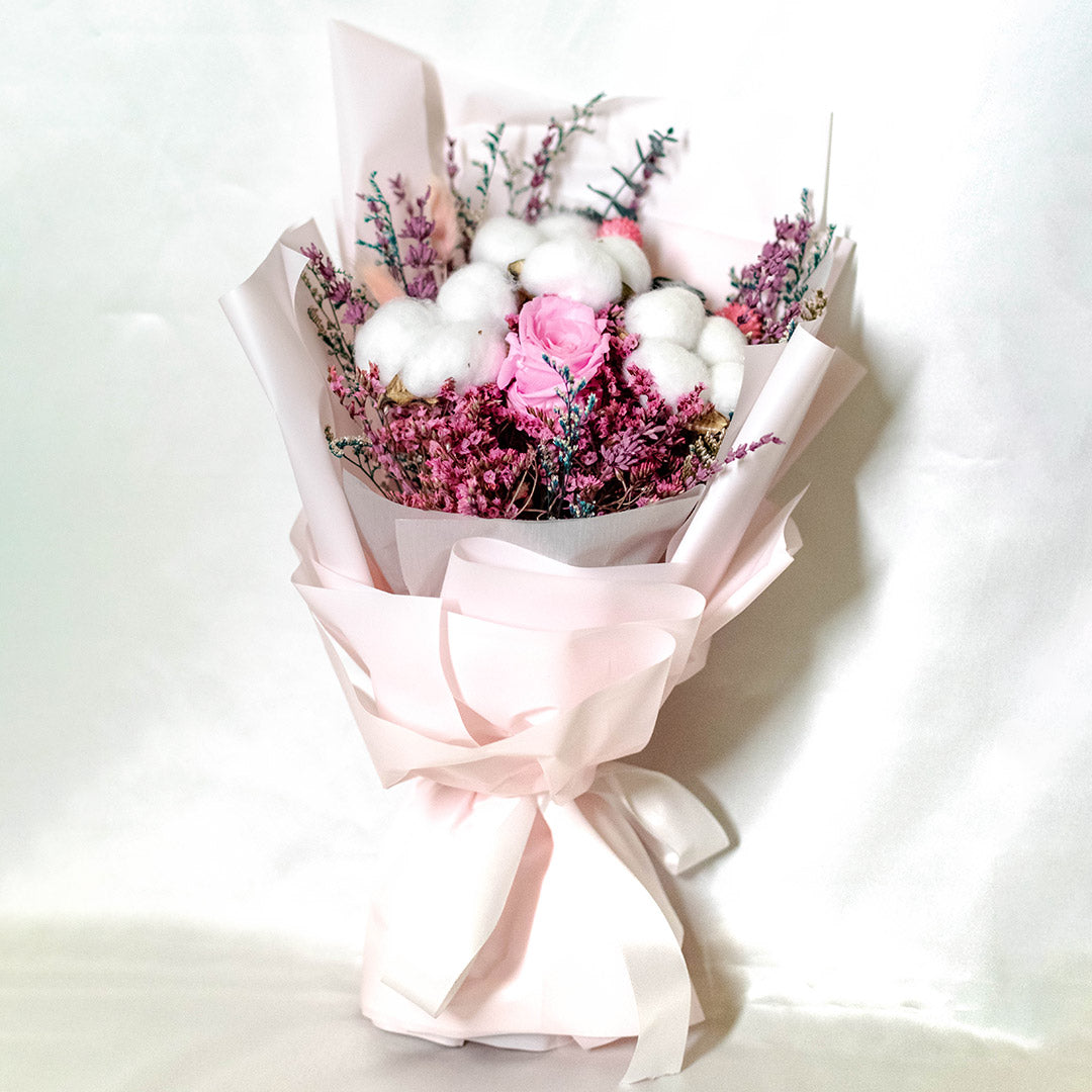 Olivia (1 Rose & 2 Cotton flowers)