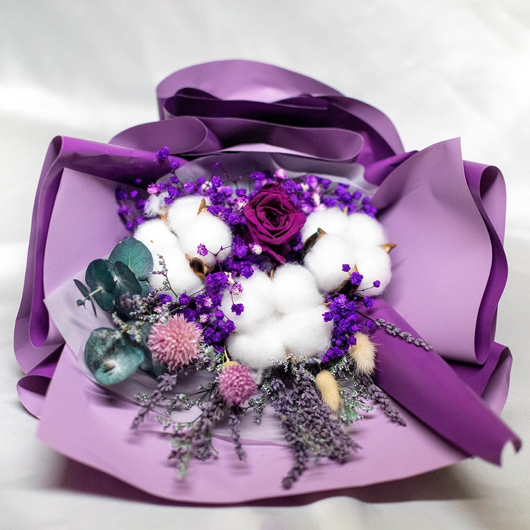 Olivia (1 Rose & 2 Cotton flowers)
