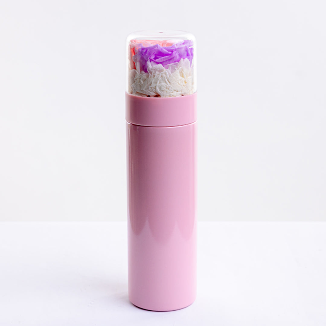 Preserved Rose Thermal Flask – Lavender Blush (Pink Bottle)