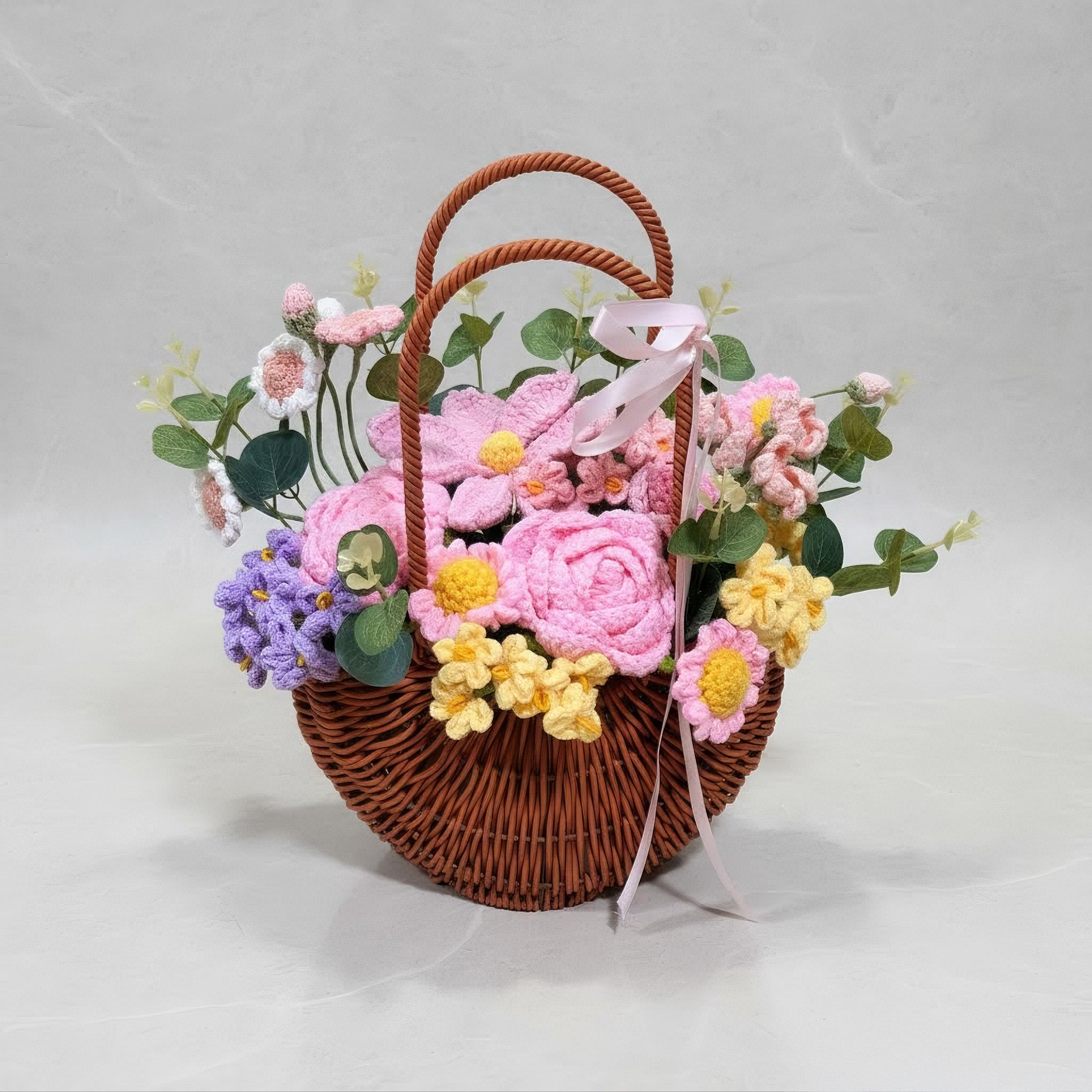 [Crochet] Meadow Basket – Blush