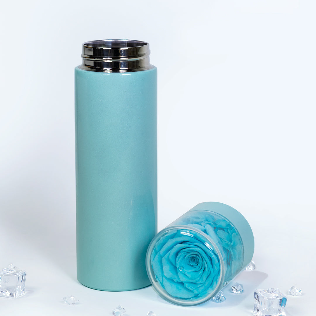 Preserved Rose Thermal Flask – Blue (Blue Bottle)