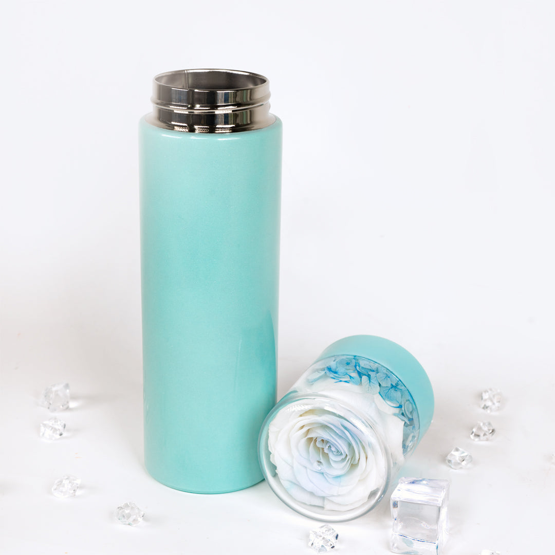 Preserved Rose Thermal Flask – Horizon (Blue Bottle)